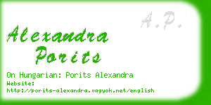 alexandra porits business card